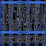 Personalized Royal Black-White 3D Pattern Design Bomber Full-Snap Varsity Letterman Jacket Team Custom Name and Number