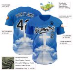 Personalized Royal Black-White 3D Pattern Design Religion Cross Jesus Christ Good Friday Authentic Baseball Jersey Team Custom Name and Number