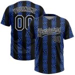 Personalized Royal Black-White 3D Pattern Two-Button Unisex Softball Jersey