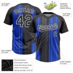 Personalized Royal Black-White 3D Pattern Two-Button Unisex Softball Jersey Team Custom Name and Number