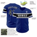 Personalized Royal Black-White Authentic Baseball Jersey