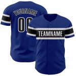 Personalized Royal Black-White Authentic Baseball Jersey