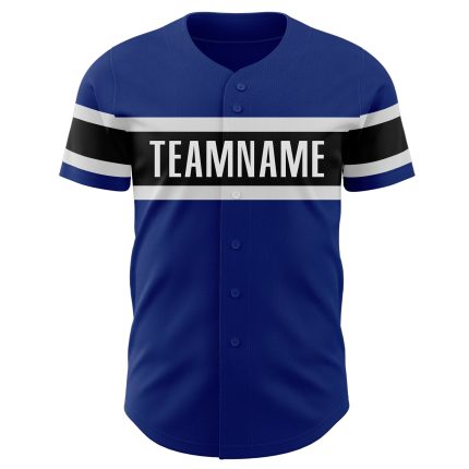Personalized Royal Black-White Authentic Baseball Jersey