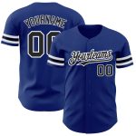 Personalized Royal Black-White Authentic Baseball Jersey Team Custom Name and Number