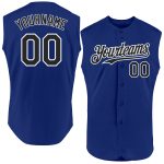 Personalized Royal Black-White Authentic Sleeveless Baseball Jersey Team Custom Name and Number