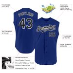 Personalized Royal Black-White Authentic Sleeveless Baseball Jersey Team Custom Name and Number