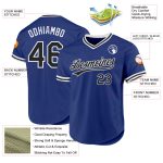 Personalized Royal Black-White Authentic Throwback Baseball Jersey Team Custom Name and Number