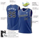 Personalized Royal Black-White Authentic Throwback Basketball Jersey