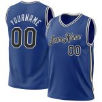 Personalized Royal Black-White Authentic Throwback Basketball Jersey