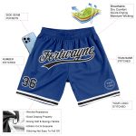 Personalized Royal Black-White Authentic Throwback Basketball Shorts Team Custom Name and Number