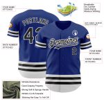 Personalized Royal Black-White Line Authentic Baseball Jersey Team Custom Name and Number