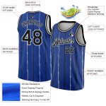 Personalized Royal Black-White Lines Authentic City Edition Basketball Jersey Team Custom Name and Number