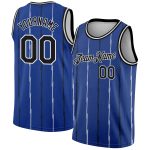 Personalized Royal Black-White Lines Authentic City Edition Basketball Jersey Team Custom Name and Number