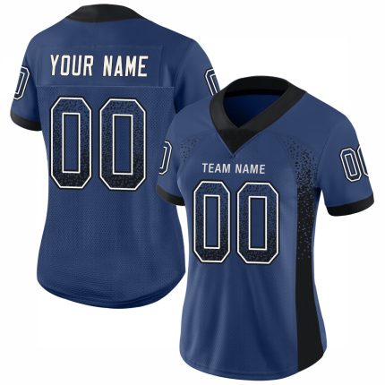 Personalized Royal Black-White Mesh Drift Fashion Football Jersey Team Custom Name and Number