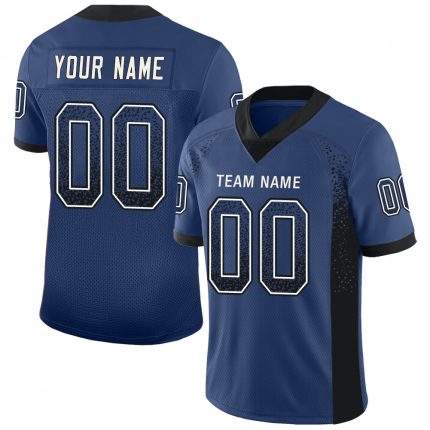Personalized Royal Black-White Mesh Drift Fashion Football Jersey Team Custom Name and Number