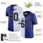 Personalized Royal Black-White Mesh Split Fashion Football Jersey Team Custom Name and Number