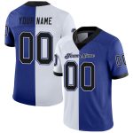 Personalized Royal Black-White Mesh Split Fashion Football Jersey Team Custom Name and Number