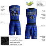 Personalized Royal Black-White Round Neck Sublimation Basketball Suit Jersey Team Custom Name and Number