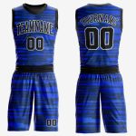 Personalized Royal Black-White Round Neck Sublimation Basketball Suit Jersey Team Custom Name and Number
