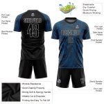 Personalized Royal Black-White Sublimation Soccer Uniform Jersey Team Custom Name and Number