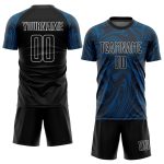 Personalized Royal Black-White Sublimation Soccer Uniform Jersey Team Custom Name and Number