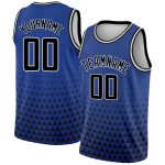 Personalized Royal Black-White Triangle Shapes Authentic City Edition Basketball Jersey Team Custom Name and Number