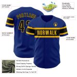 Personalized Royal Black-Yellow Authentic Baseball Jersey Team Custom Name and Number