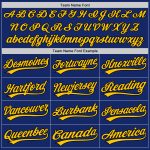 Personalized Royal Black-Yellow Two-Button Unisex Softball Jersey Team Custom Name and Number