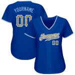 Personalized Royal Camo-Light Blue Authentic Baseball Jersey Team Custom Name and Number