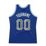 Personalized Royal Camo-Light Blue Authentic Throwback Basketball Jersey Team Custom Name and Number