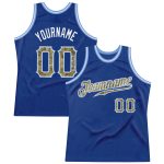 Personalized Royal Camo-Light Blue Authentic Throwback Basketball Jersey Team Custom Name and Number