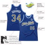 Personalized Royal Camo-Light Blue Authentic Throwback Basketball Jersey Team Custom Name and Number