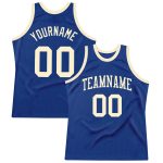 Personalized Royal Cream Authentic Throwback Basketball Jersey Team Custom Name and Number