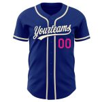Personalized Royal Cream-Hot Pink Authentic Baseball Jersey Team Custom Name and Number