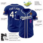 Personalized Royal Cream-Hot Pink Authentic Baseball Jersey Team Custom Name and Number
