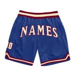 Personalized Royal Cream-Maroon Authentic Throwback Basketball Shorts Team Custom Name and Number