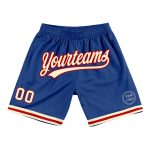 Personalized Royal Cream-Red Authentic Throwback Basketball Shorts Team Custom Name and Number
