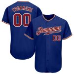 Personalized Royal Crimson-City Cream Authentic Baseball Jersey Team Custom Name and Number