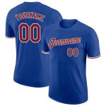 Personalized Royal Crimson-Cream Performance T-Shirt Team Custom Name and Number