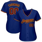 Personalized Royal Crimson-Gold Authentic Baseball Jersey Team Custom Name and Number