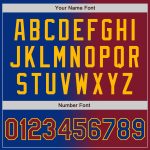 Personalized Royal Crimson-Gold Bomber Full-Snap Varsity Letterman Gradient Fashion Jacket Team Custom Name and Number