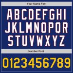 Personalized Royal Crimson Pinstripe Yellow-White Two-Button Unisex Softball Jersey Team Custom Name and Number