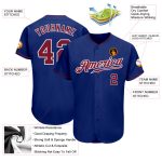 Personalized Royal Crimson-White Authentic Baseball Jersey Team Custom Name and Number