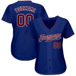 Personalized Royal Crimson-White Authentic Baseball Jersey Team Custom Name and Number