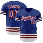 Personalized Royal Crimson-White Line Authentic Baseball Jersey Team Custom Name and Number