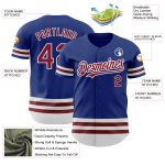 Personalized Royal Crimson-White Line Authentic Baseball Jersey Team Custom Name and Number