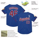 Personalized Royal Crimson-White Mesh Authentic Throwback Baseball Jersey Team Custom Name and Number