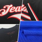 Personalized Royal Crimson-White Mesh Authentic Throwback Baseball Jersey Team Custom Name and Number