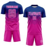Personalized Royal Deep Pink-White Sublimation Soccer Uniform Jersey Team Custom Name and Number