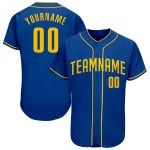Personalized Royal Gold Authentic Baseball Jersey Team Custom Name and Number